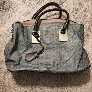 London Fog Textured Hobo with Black Handles